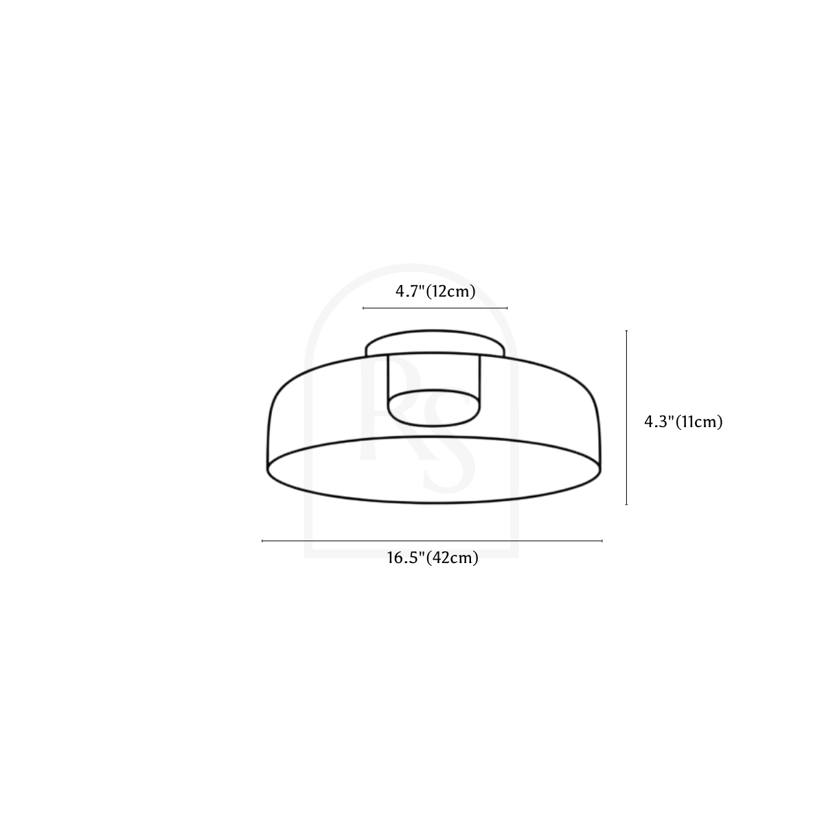 Trisva Ceiling Light line drawing 2