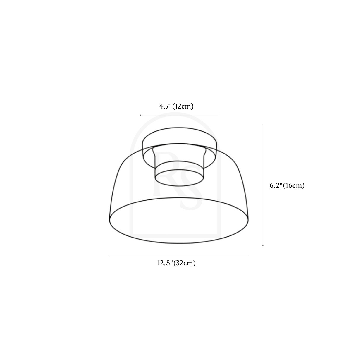 Trisva Ceiling Light line drawing 1