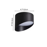 "Black ceiling light, 4.7 inches wide, asymmetric cut, aluminum material, contemporary style"
