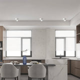 "White ceiling light, aluminum construction, modern kitchen setting, flush-mounted design"