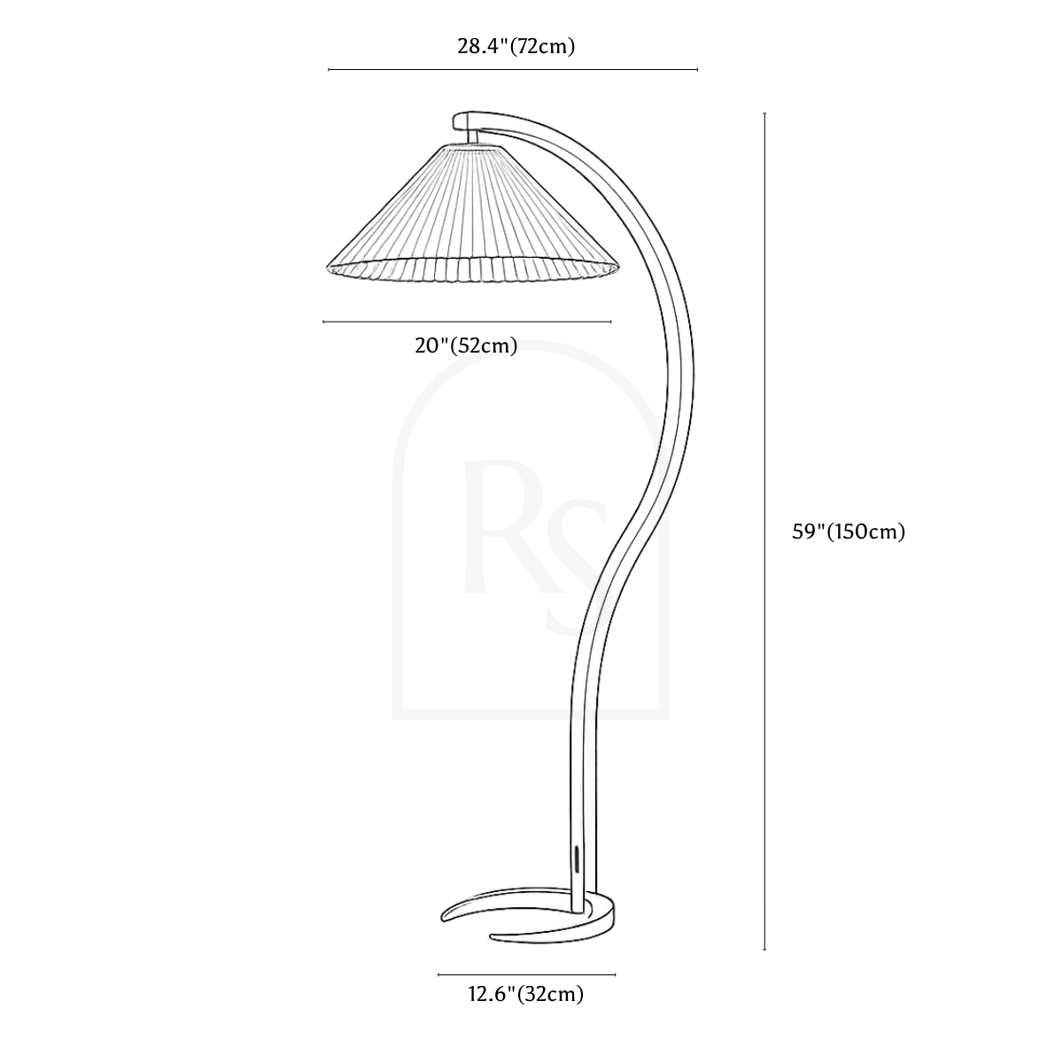 Skiastro Floor Lamp line drawing 1