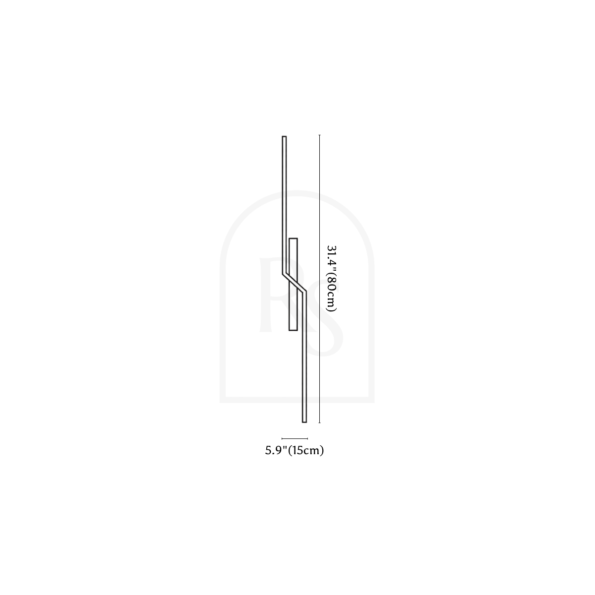 Lámpara de pared inclinada line drawing 2