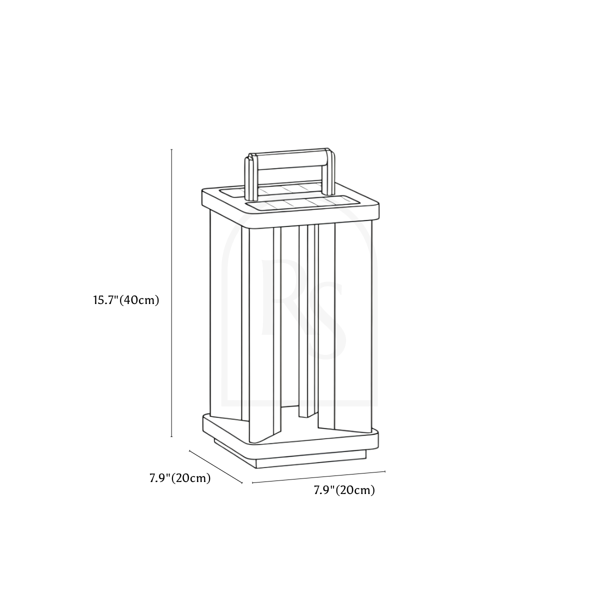 Gloza Outdoor Lamp line drawing 1