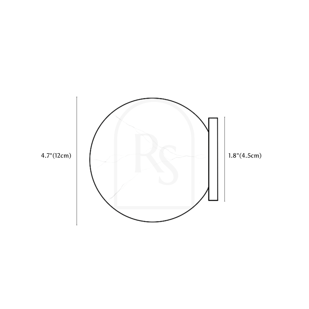 Onyxa Alabaster Wall Lamp line drawing 1