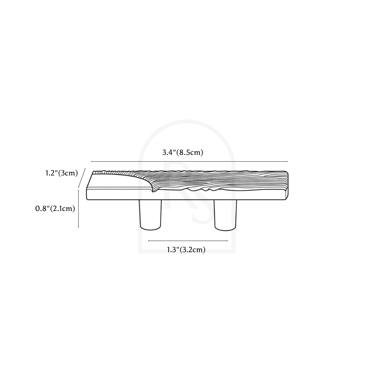 Veyro Drawer Pull line drawing 1