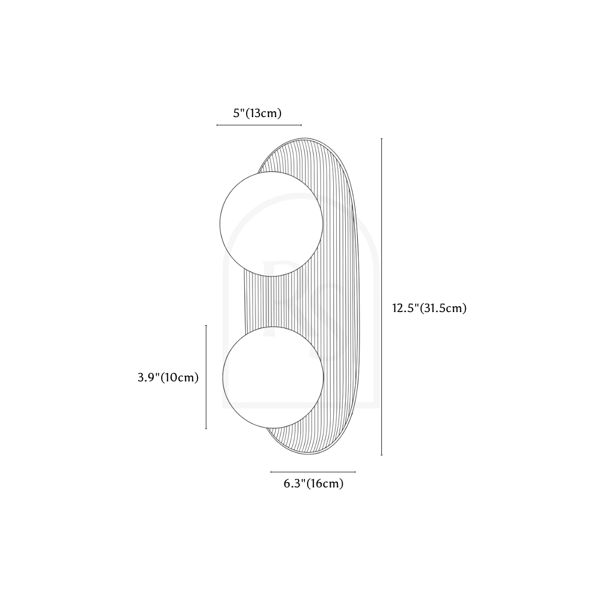 Solae Wall Lamp line drawing 1