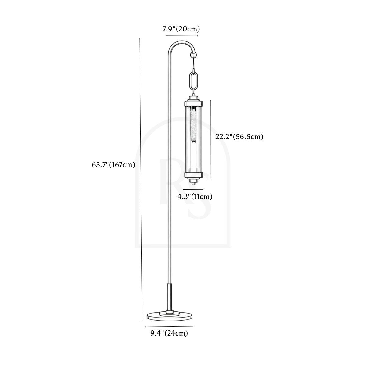 Solum Floor Lamp line drawing 1