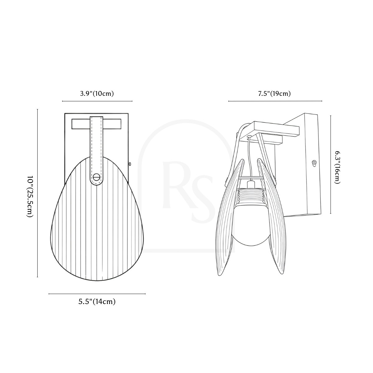 Solya Wall Lamp line drawing 1