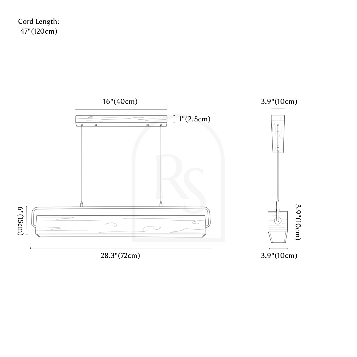 Solyra Pendant Light line drawing 1