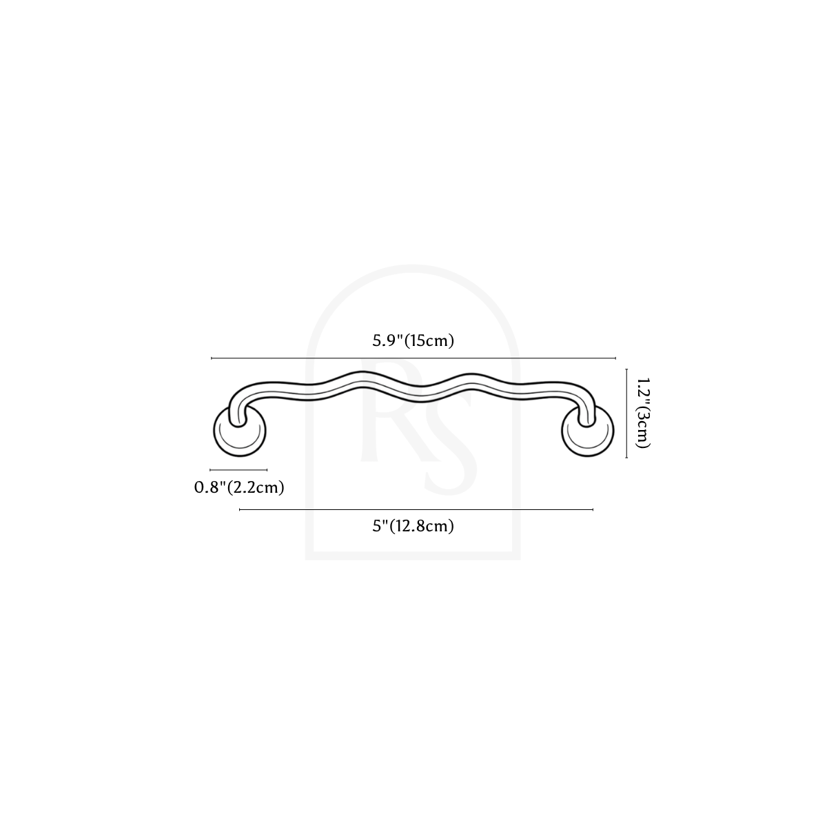 Sorel Knob & Pull Bar line drawing 3