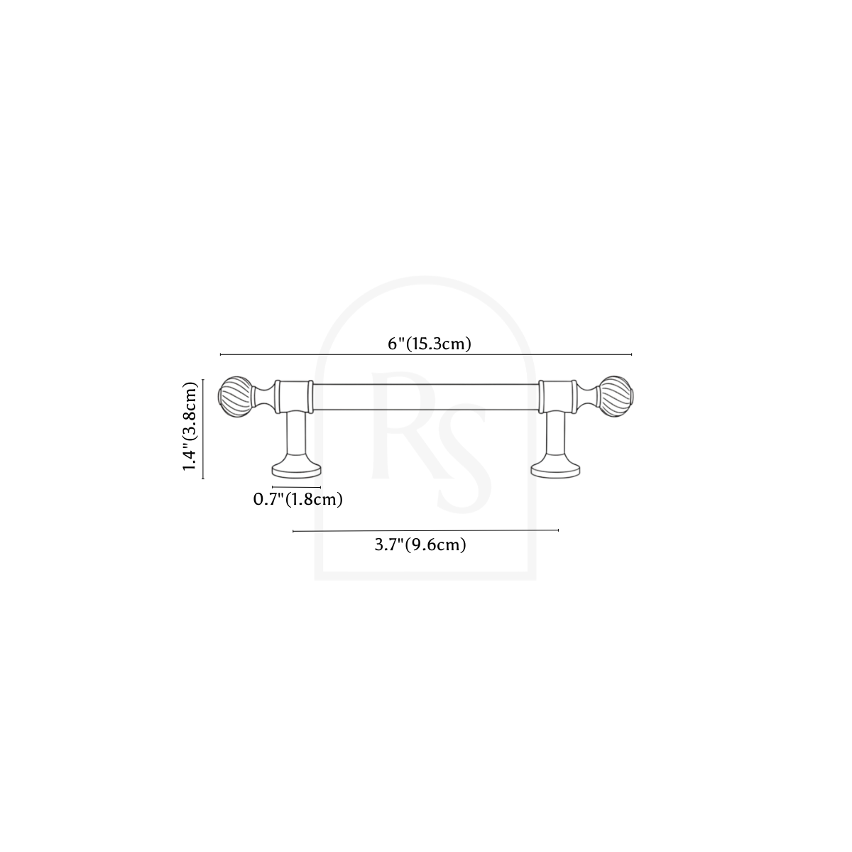 Sorex Knob & Pull Bar line drawing 3