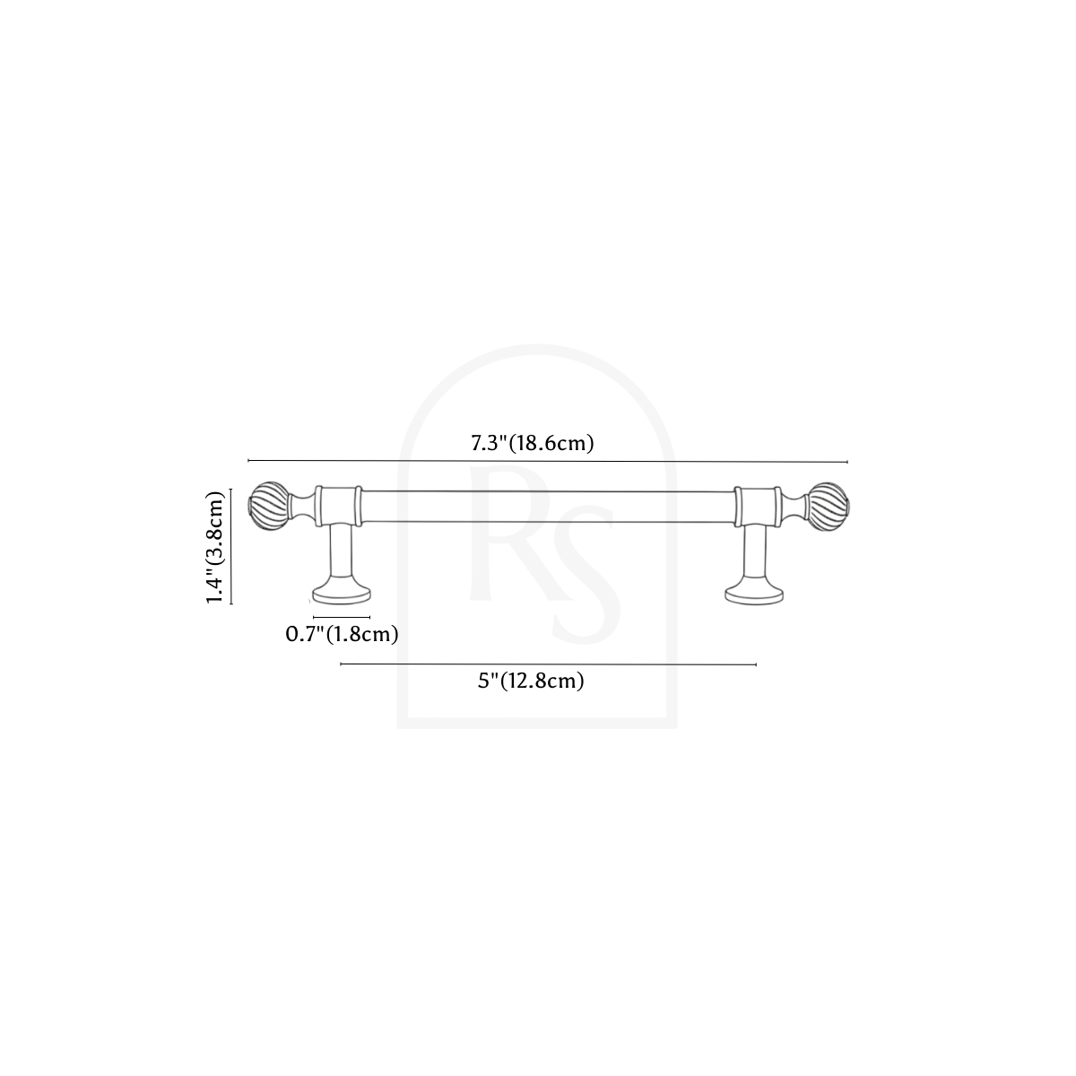 Sorex Knob & Pull Bar line drawing 4