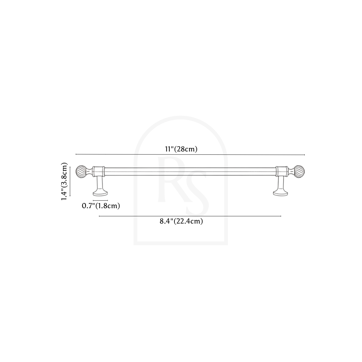 Sorex Knob & Pull Bar line drawing 6