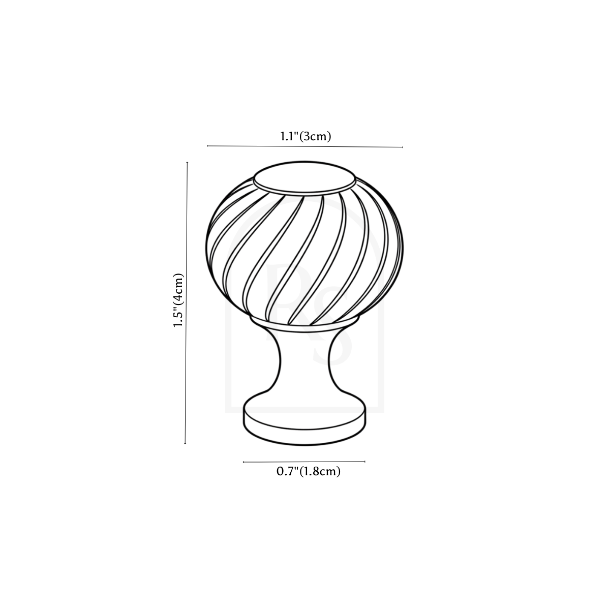 Sorex Knob & Pull Bar line drawing 1