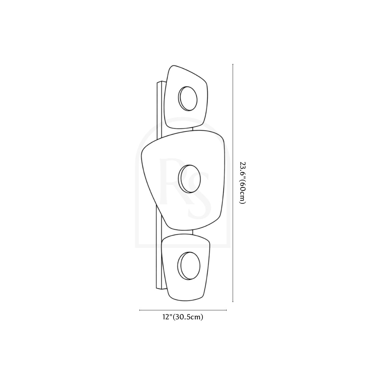 Soria Wall Lamp line drawing 1