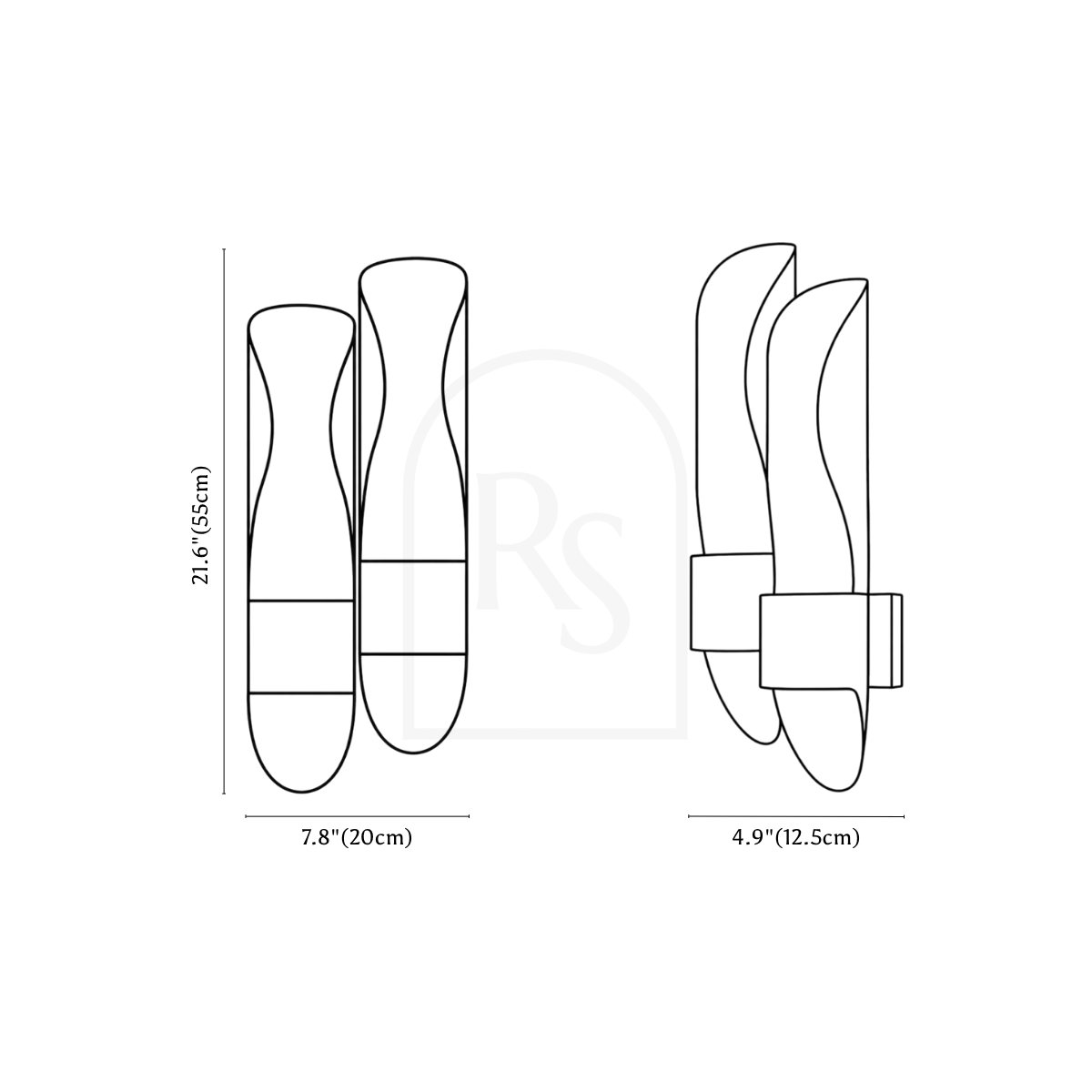 Sovtrix Wall Lamp line drawing 2