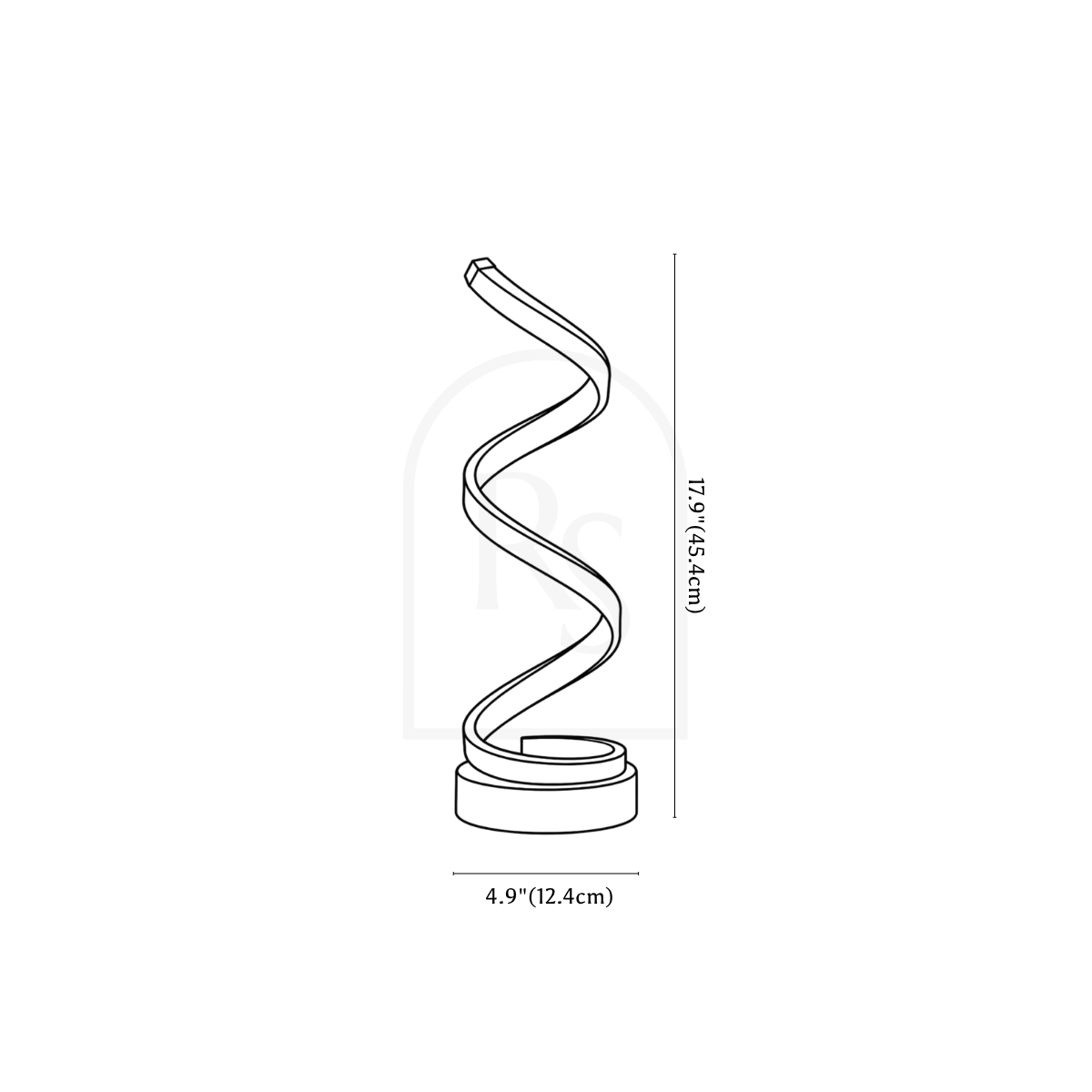 Spiral Table Lamp line drawing 1