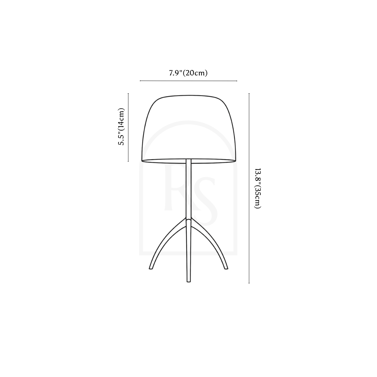 Splendore Table Lamp line drawing 1