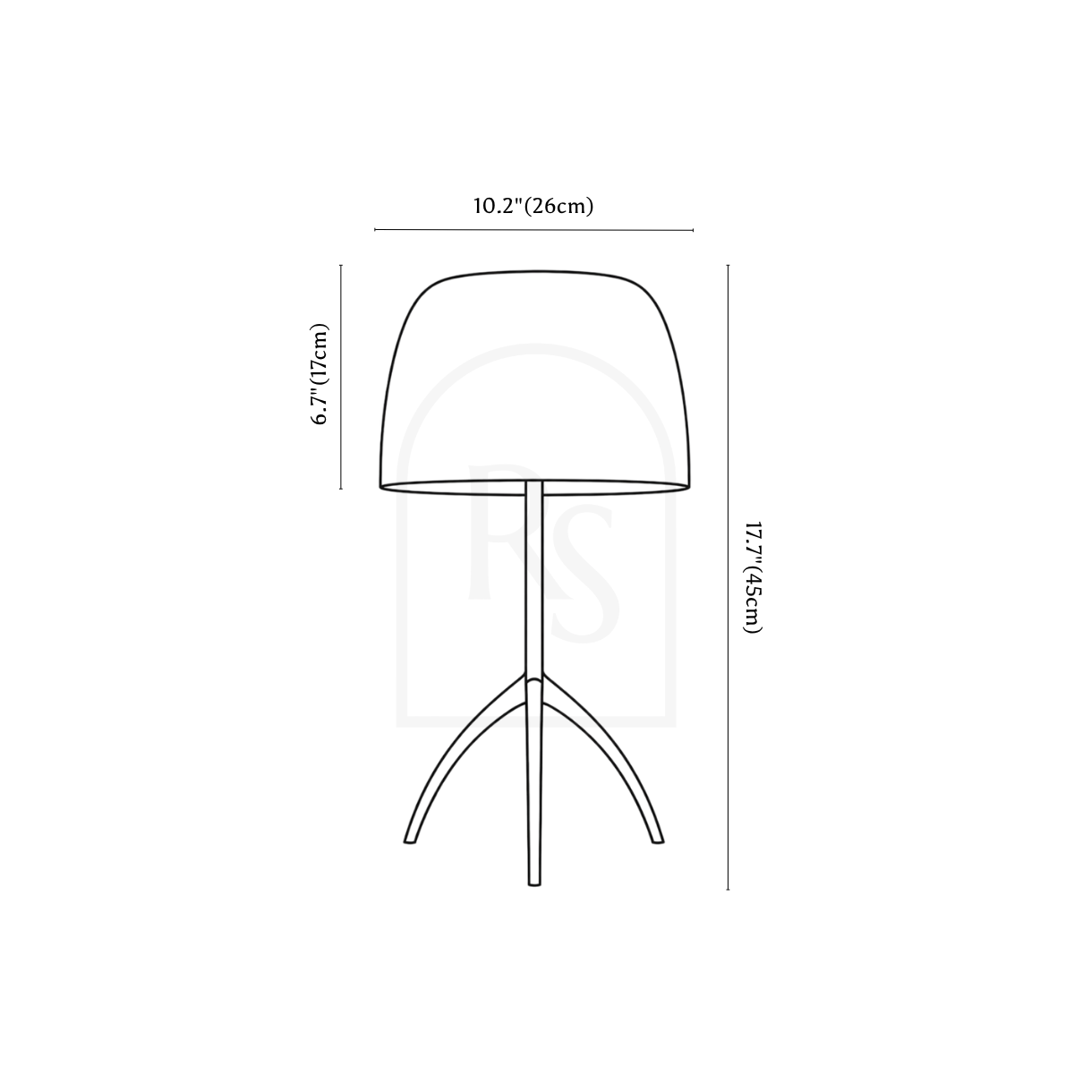 Splendore Table Lamp line drawing 2