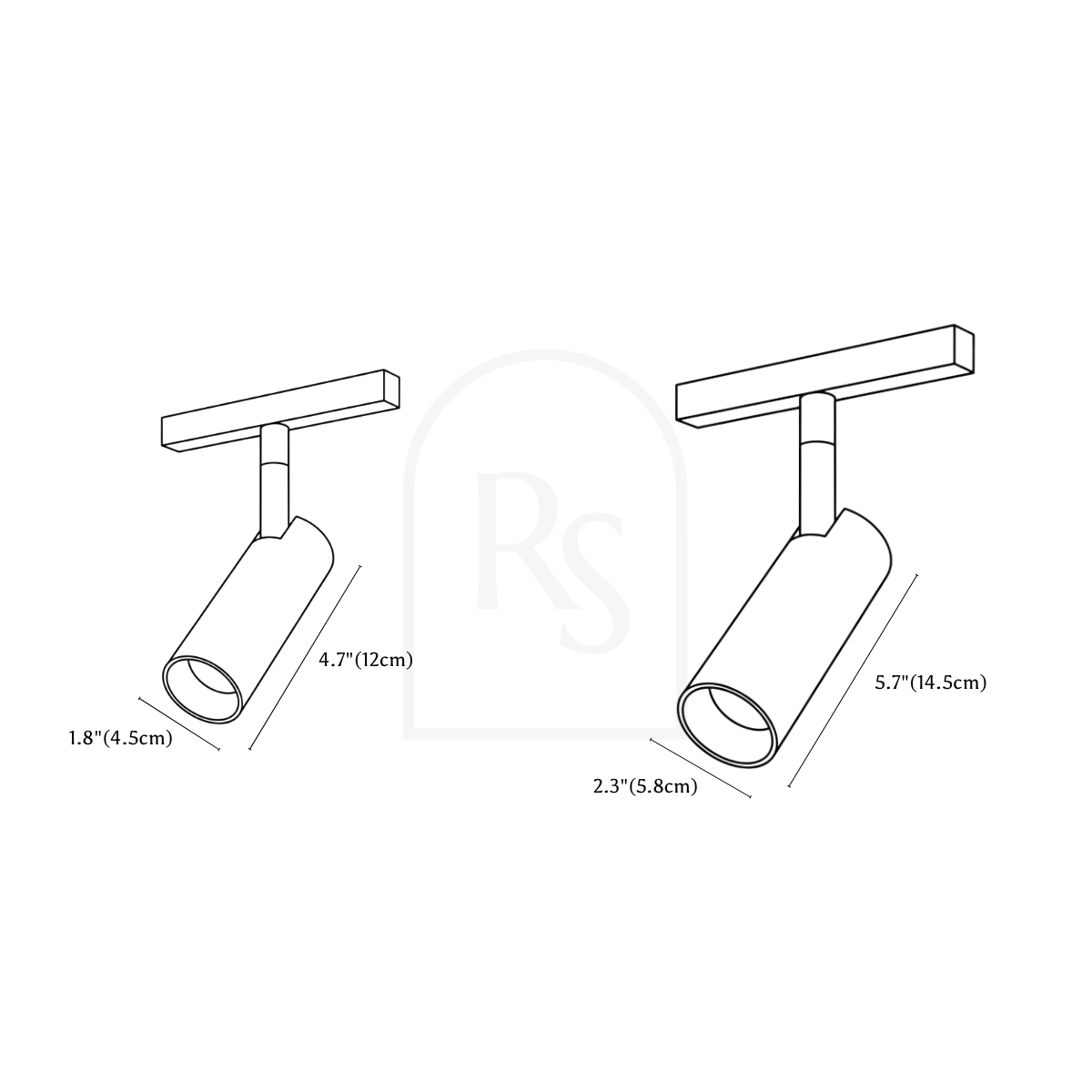 Custom Fathiya Track Light System (Build Your Own) line drawing 3