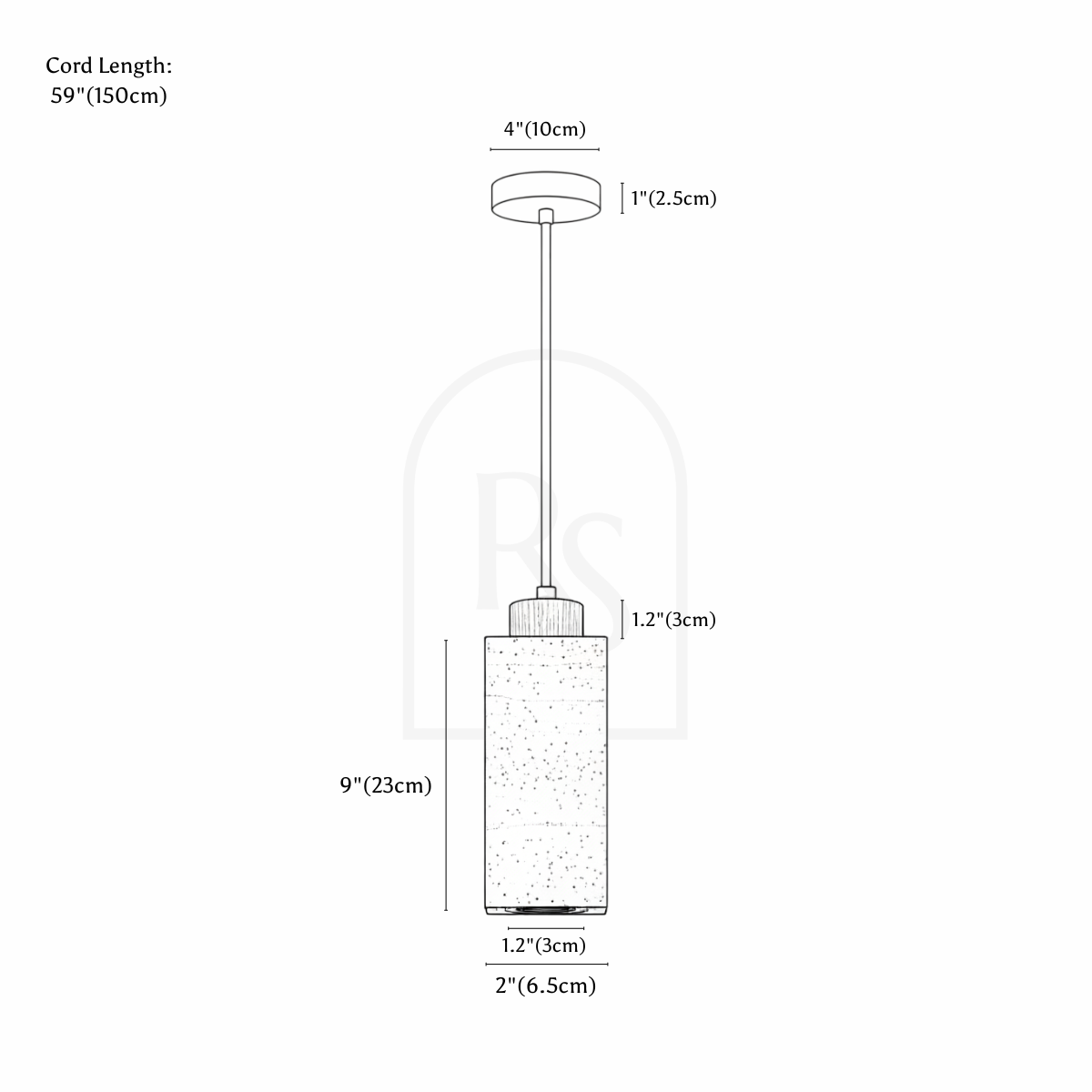 Aveno Pendant Light - Open Box line drawing 4
