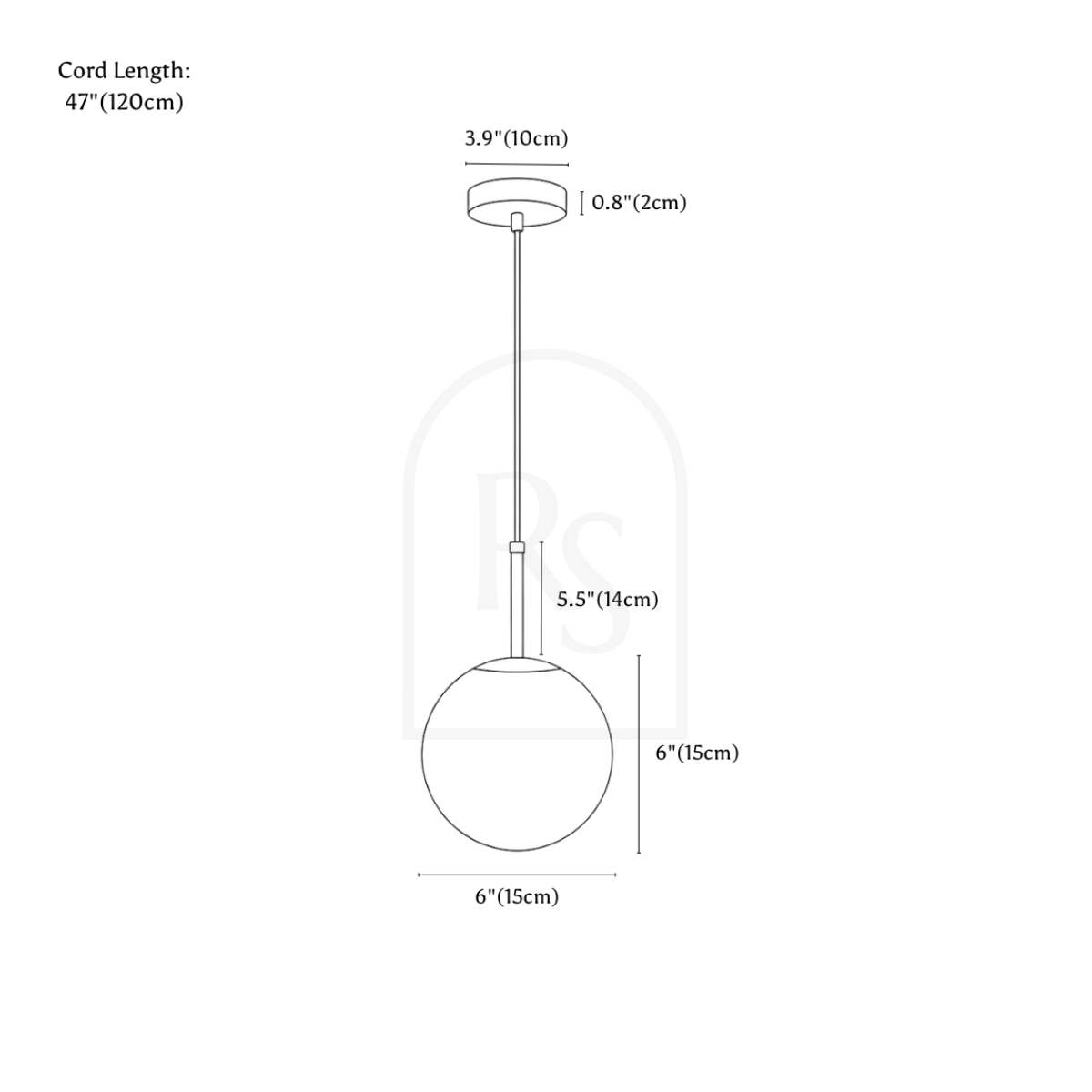 Lámpara colgante de células line drawing 3
