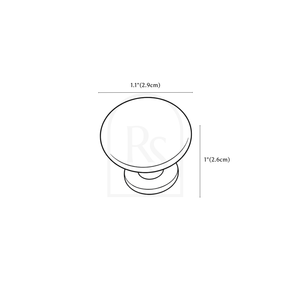 Strak Knob & Pull Bar line drawing 1