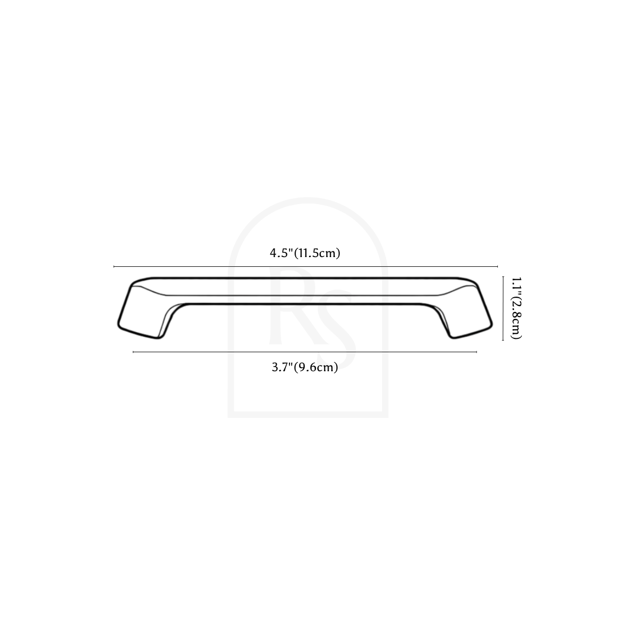 Strak Knob & Pull Bar line drawing 2