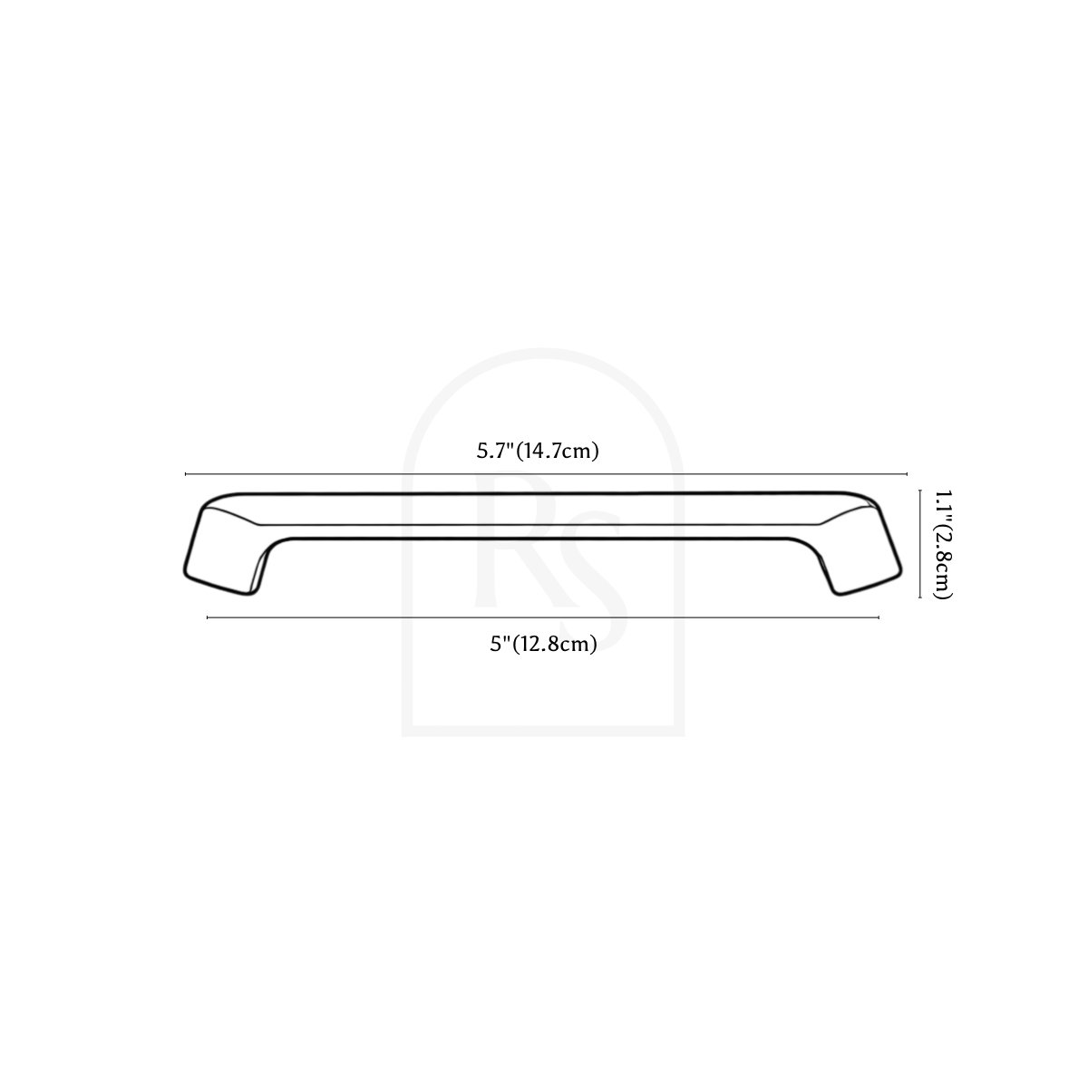 Strak Knob & Pull Bar line drawing 3