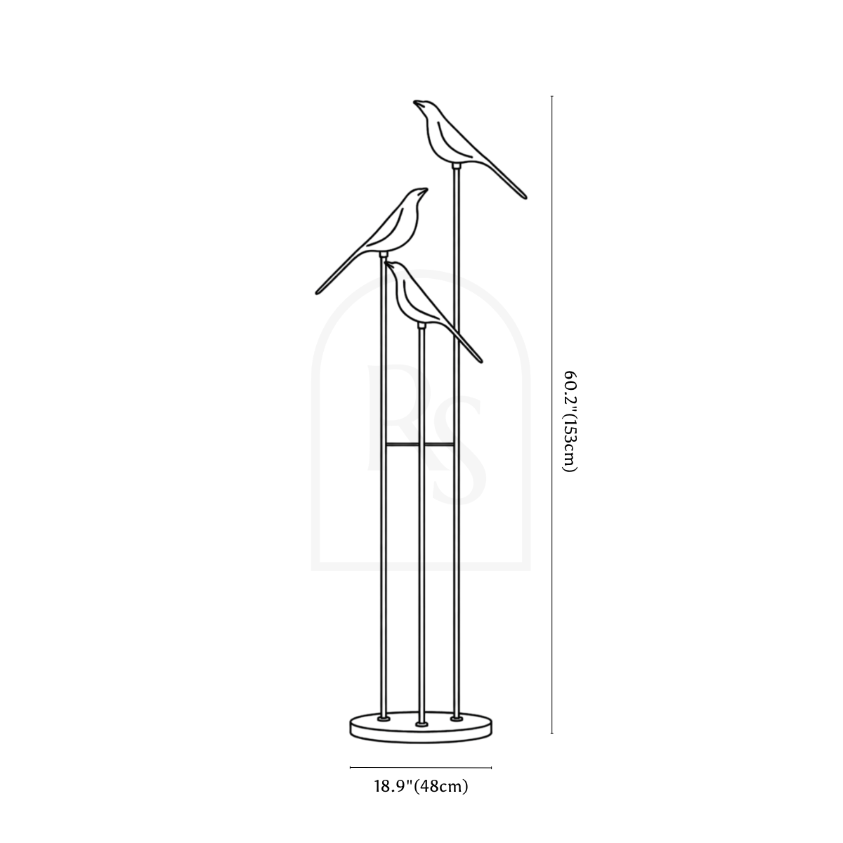 Swallow Floor Lamp line drawing 1
