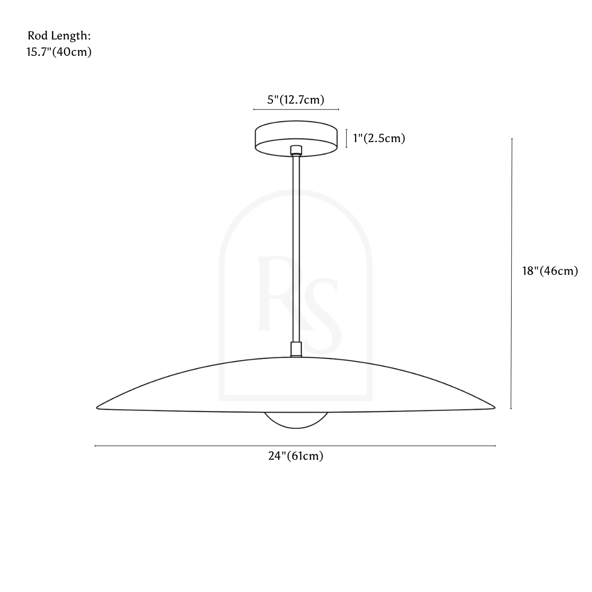Sylor Pendant Light line drawing 1