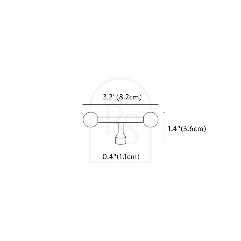 Viroc Knob & Pull Bar line drawing 2