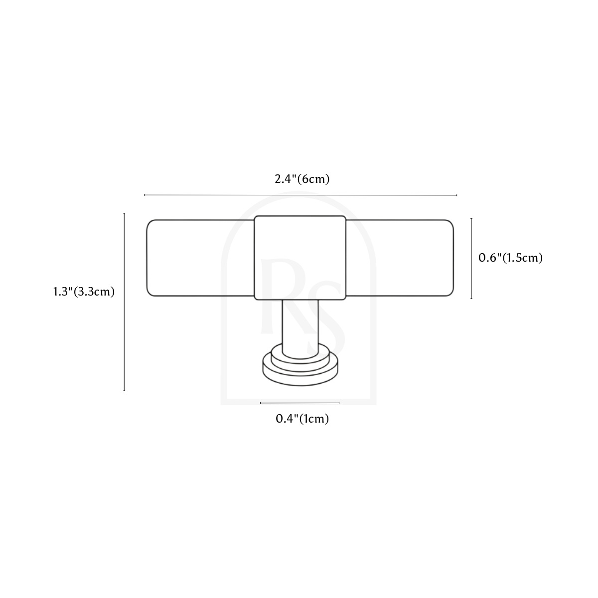 Pras Knob & Pull Bar line drawing 1