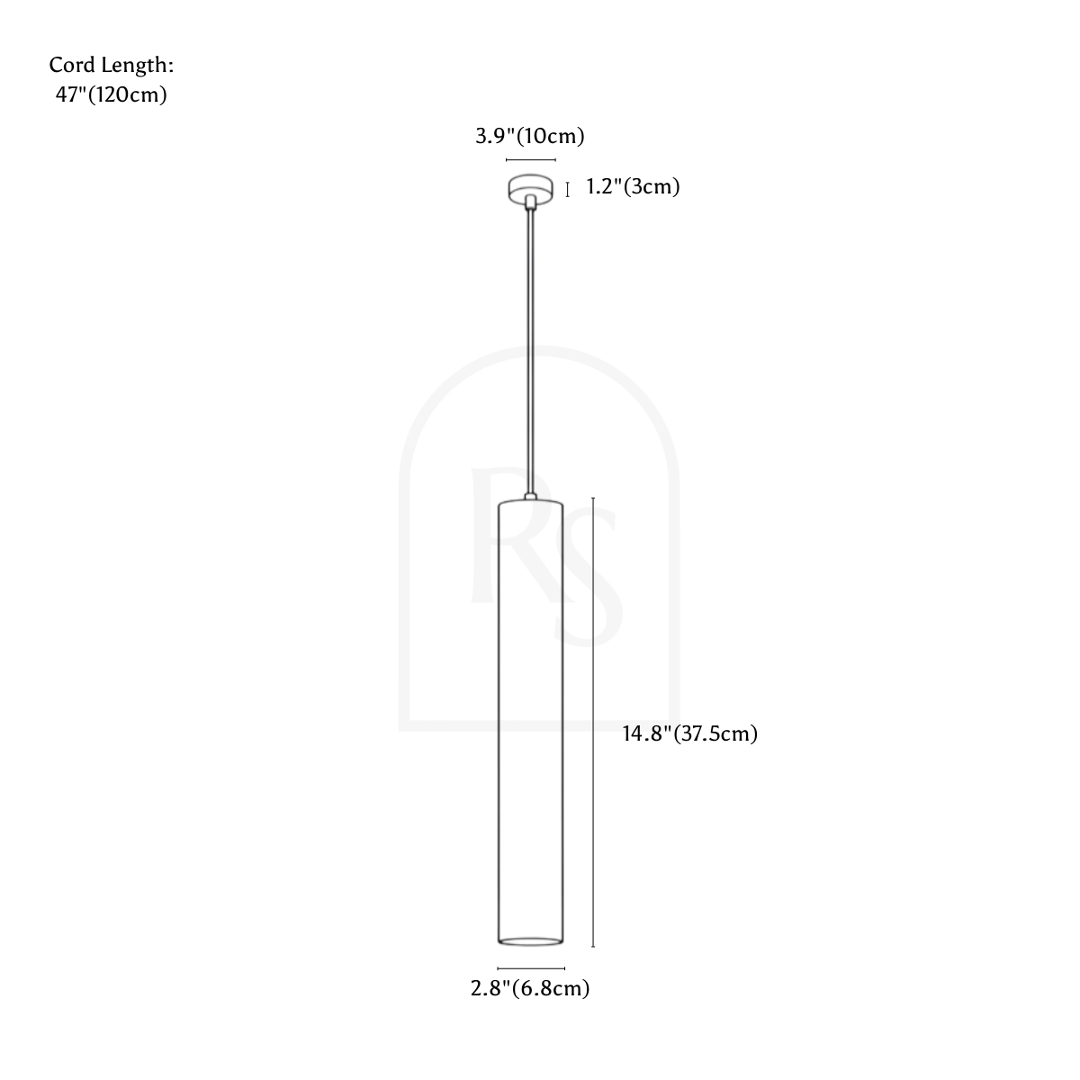 Talo Pendant Light line drawing 1