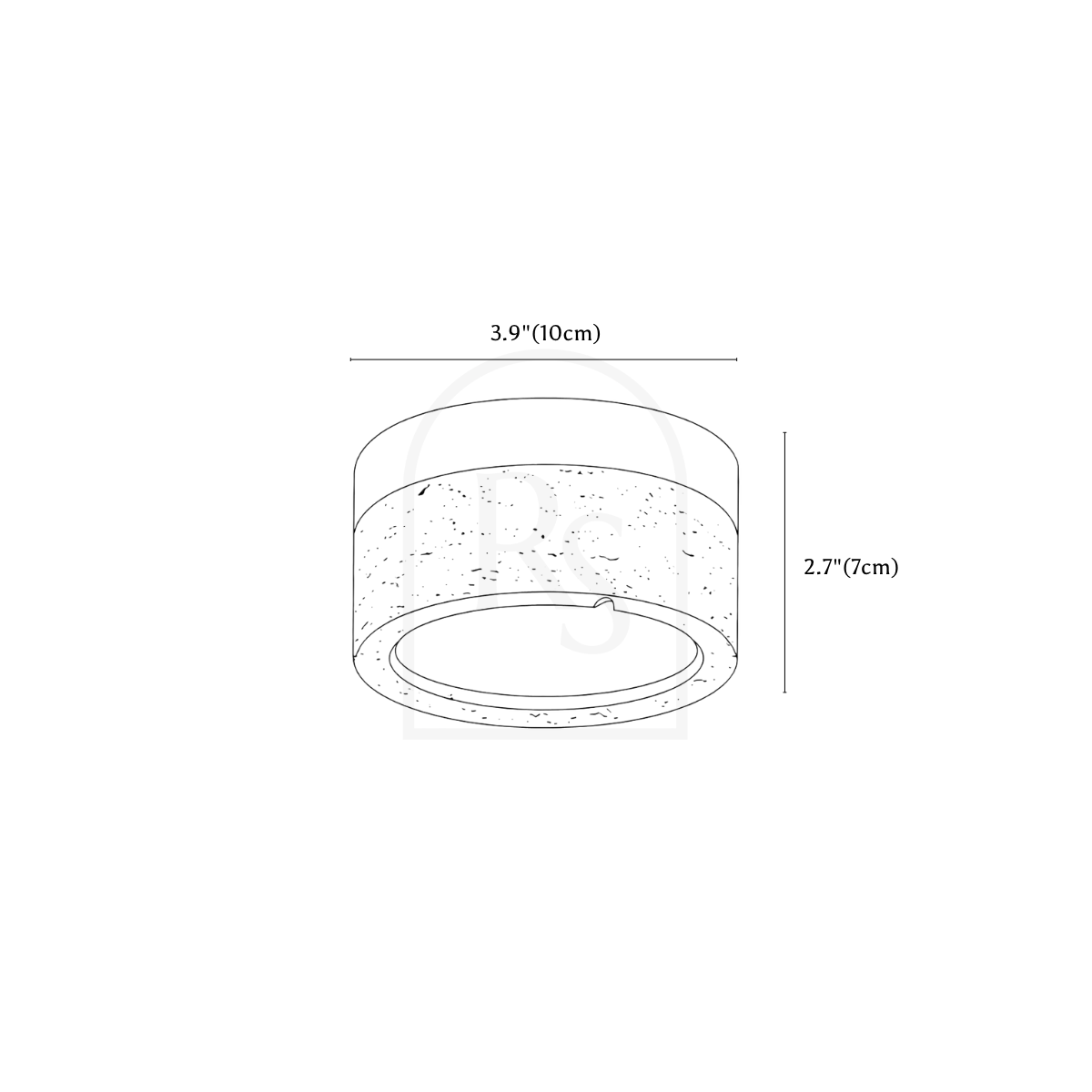 Tavro Ceiling Light line drawing 1