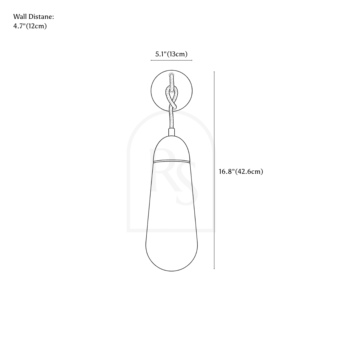 Teara Wall Lamp line drawing 1