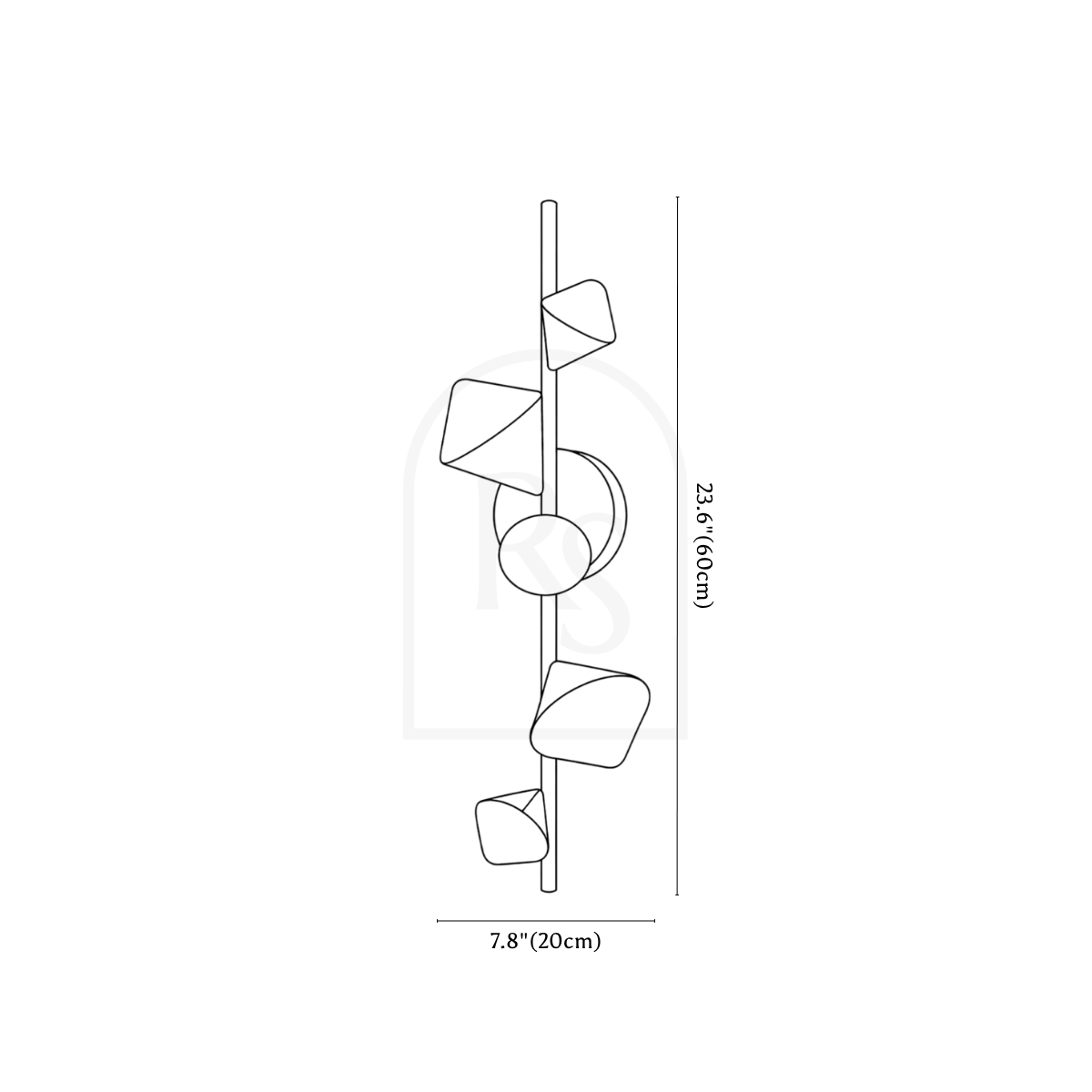 Teryna Wall Lamp line drawing 1