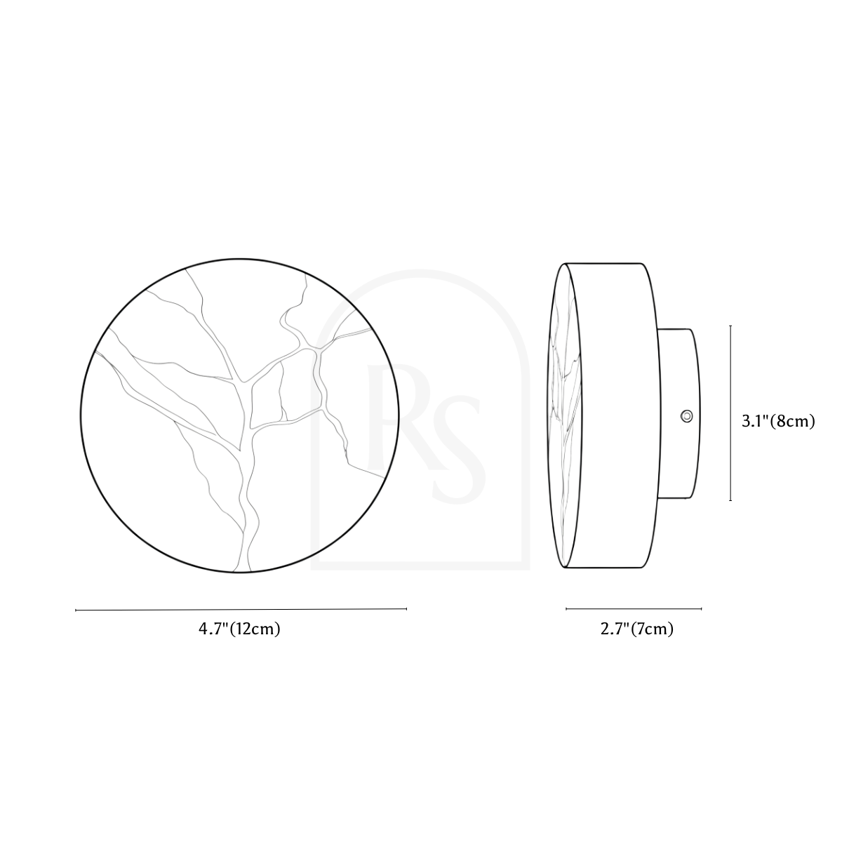 Teva Wall Lamp line drawing 1