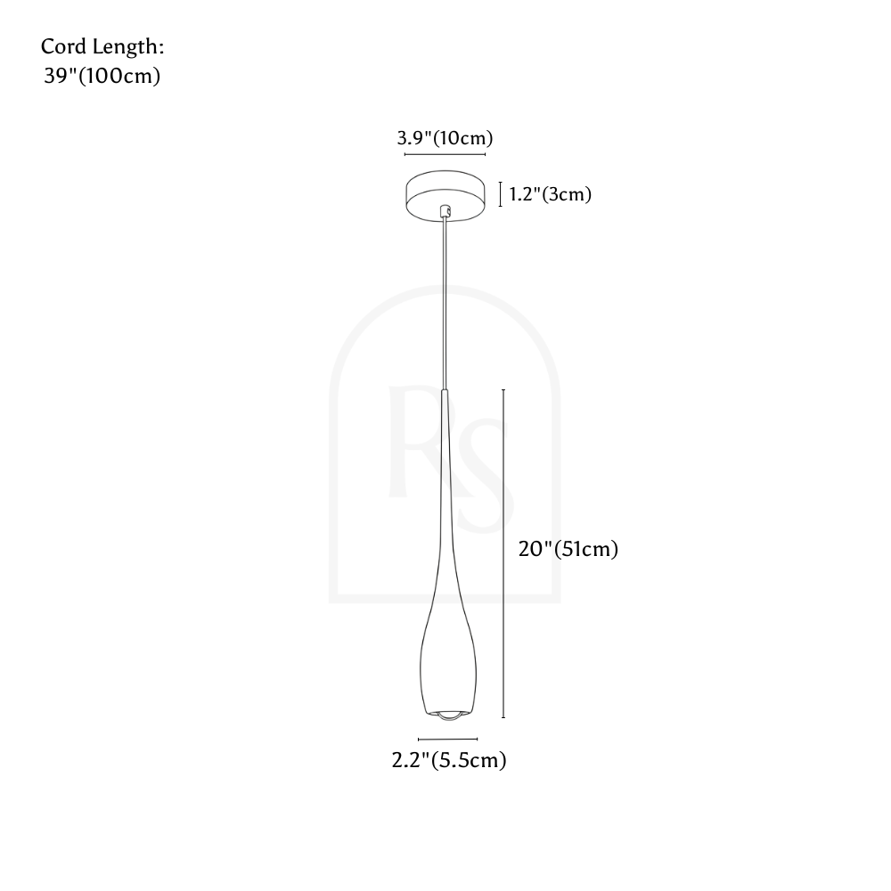 Teyara Pendant Light - Open Box line drawing 1