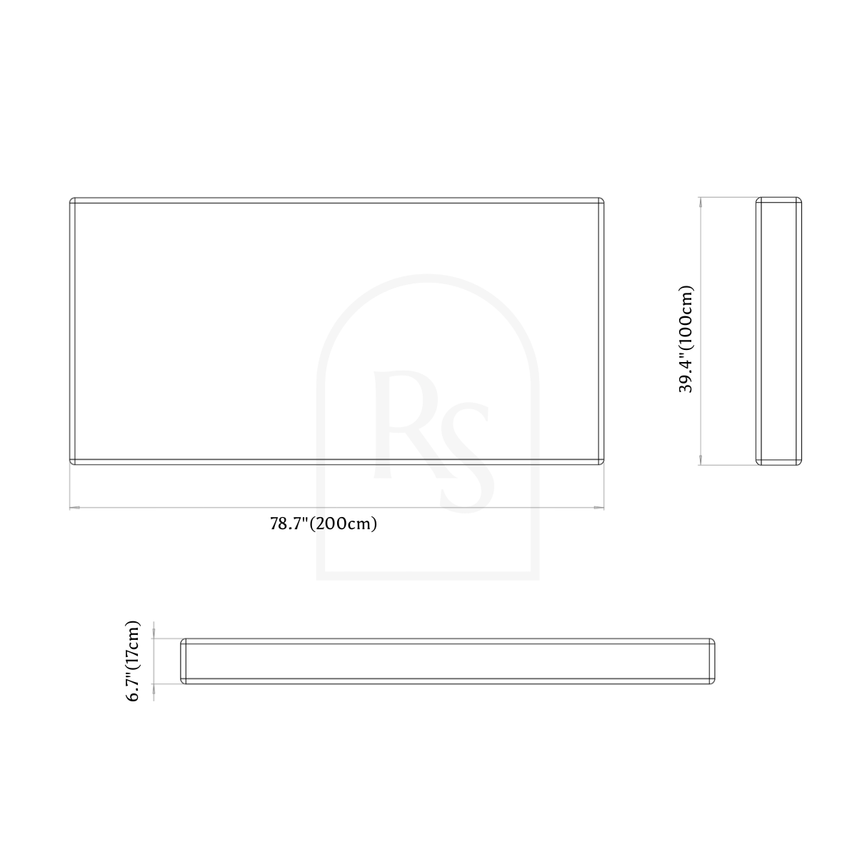 The Arc Sofa line drawing 3
