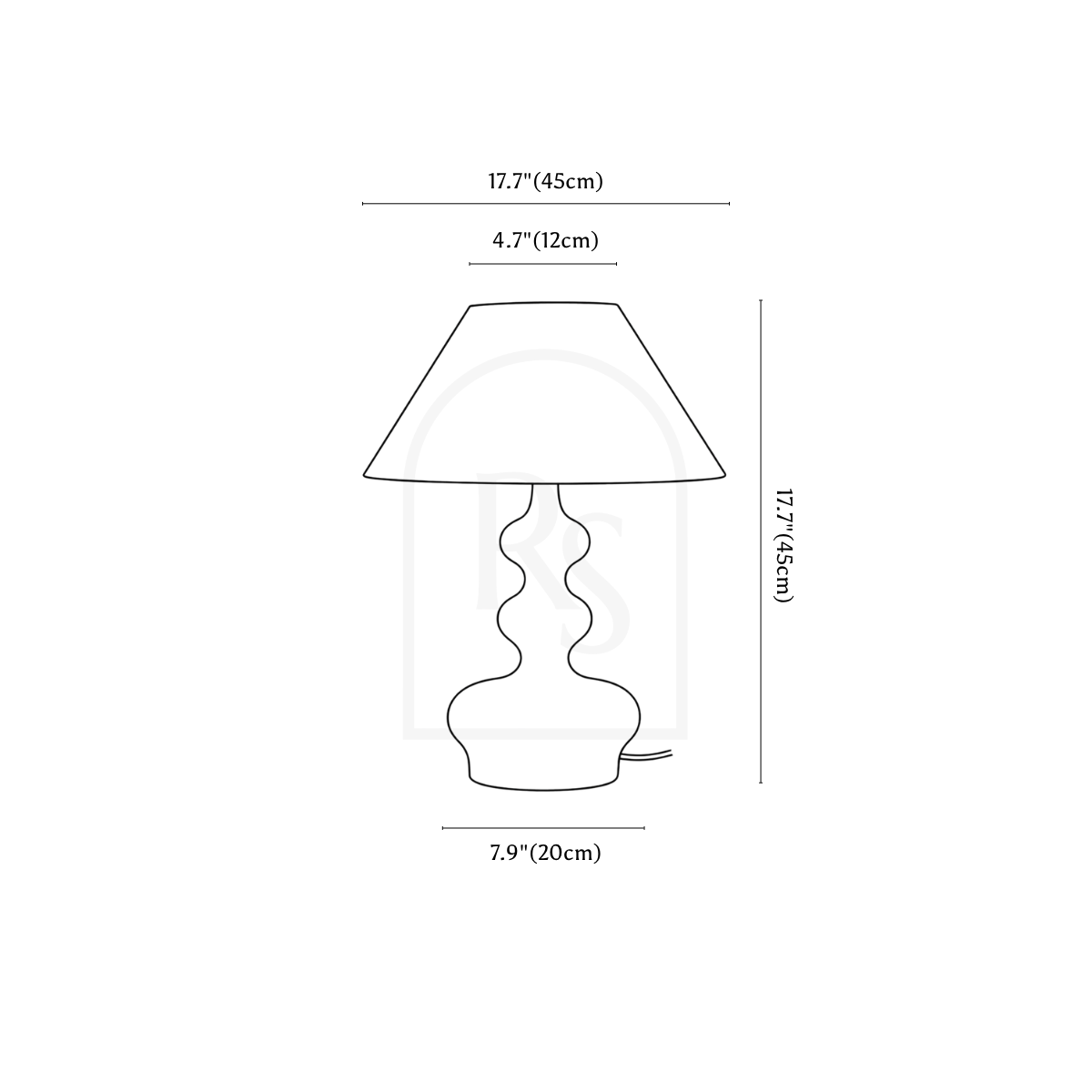 Thelam Table Lamp line drawing 1