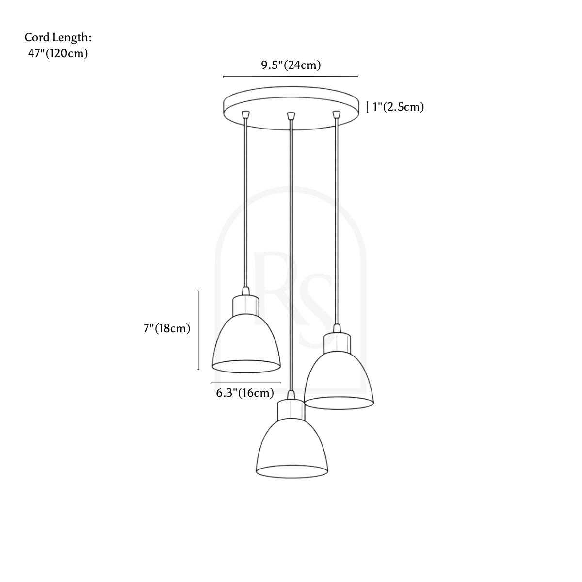 Lámpara colgante Colorato line drawing 2