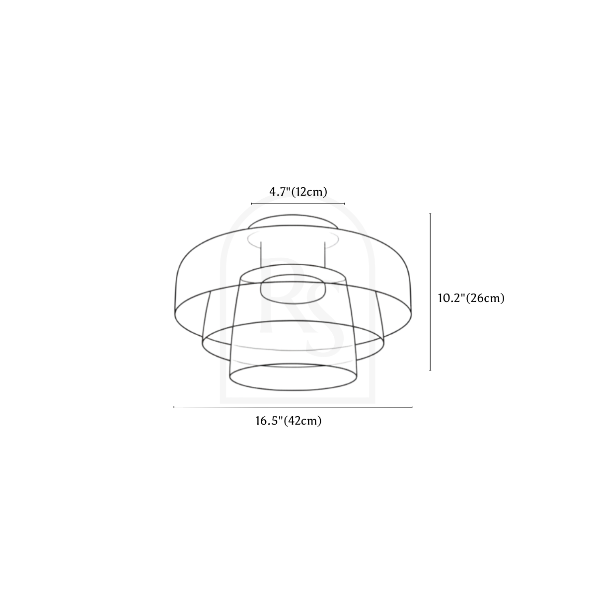 Trisva Ceiling Light line drawing 5