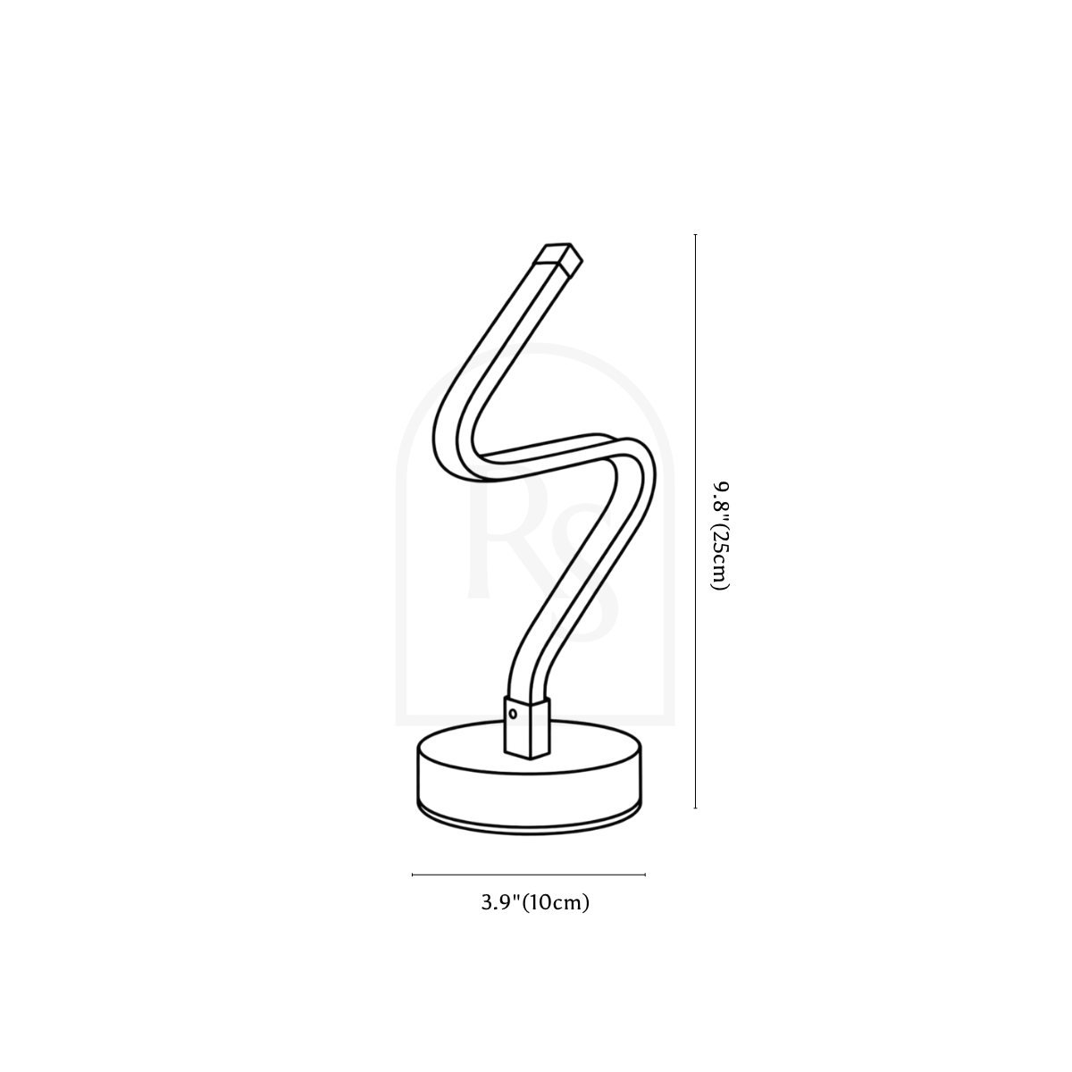 Torsion Table Lamp line drawing 1