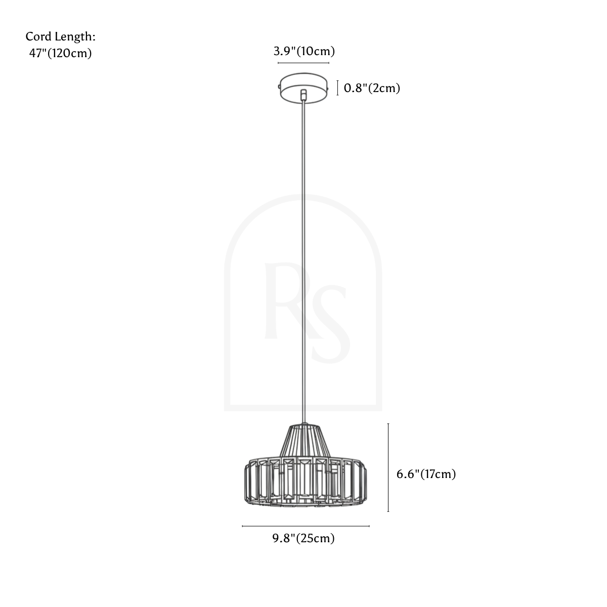 Trilux Pendant Light line drawing 1