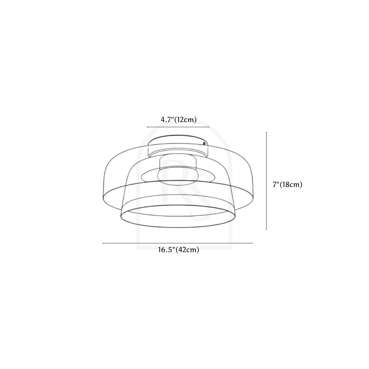 Trisva Ceiling Light line drawing 4