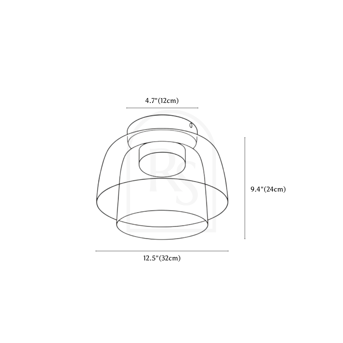 Trisva Ceiling Light line drawing 3