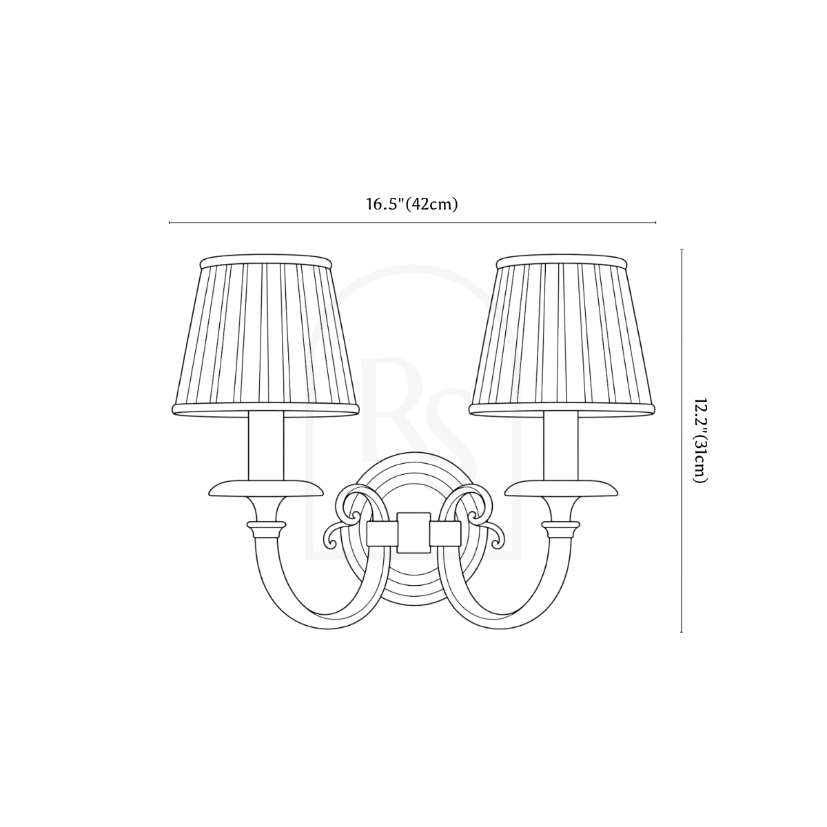 Uloma Wall Lamp line drawing 2