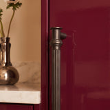 Vestige Cabinet Pull in Satin Brass, styled interior
