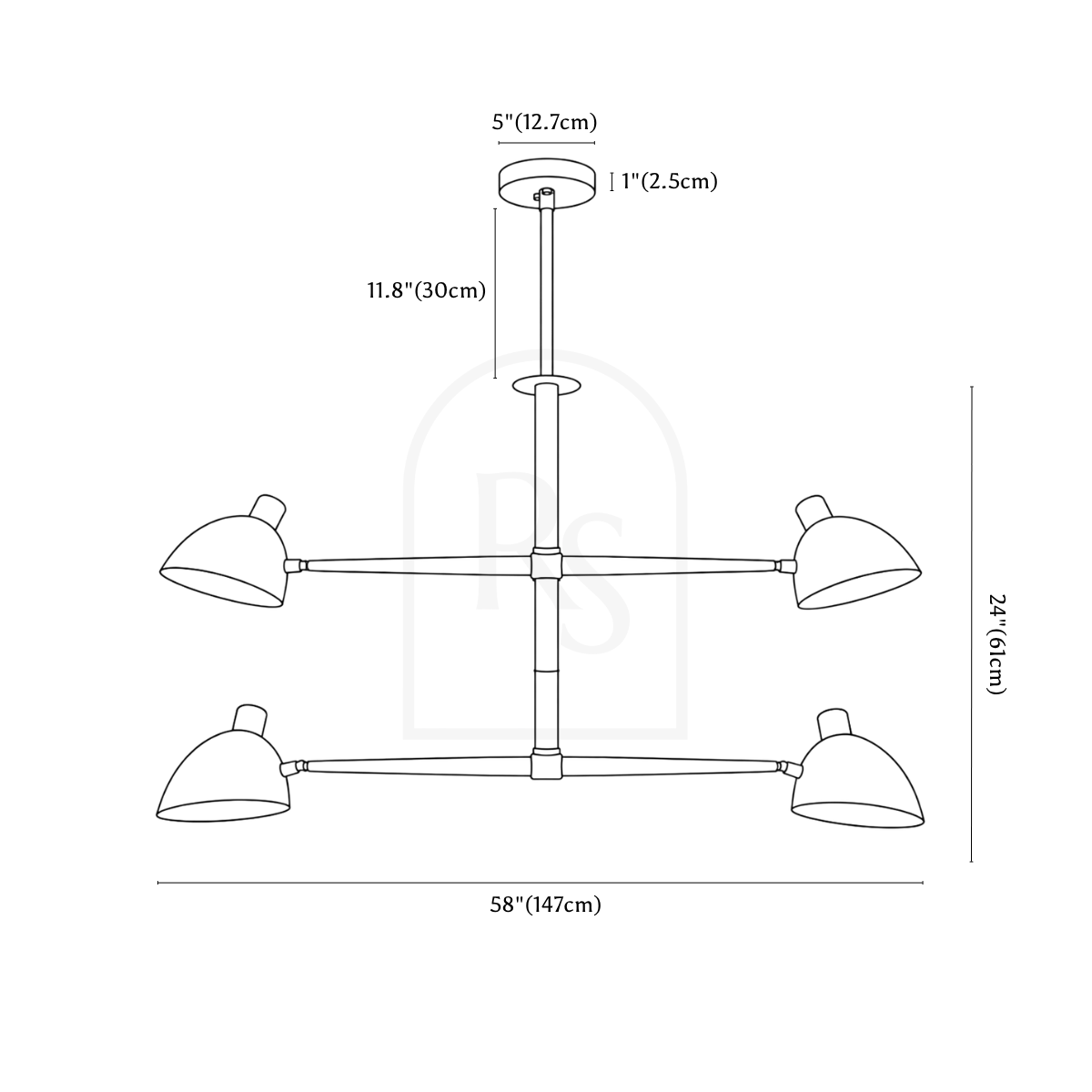 Valcor Chandelier line drawing 1